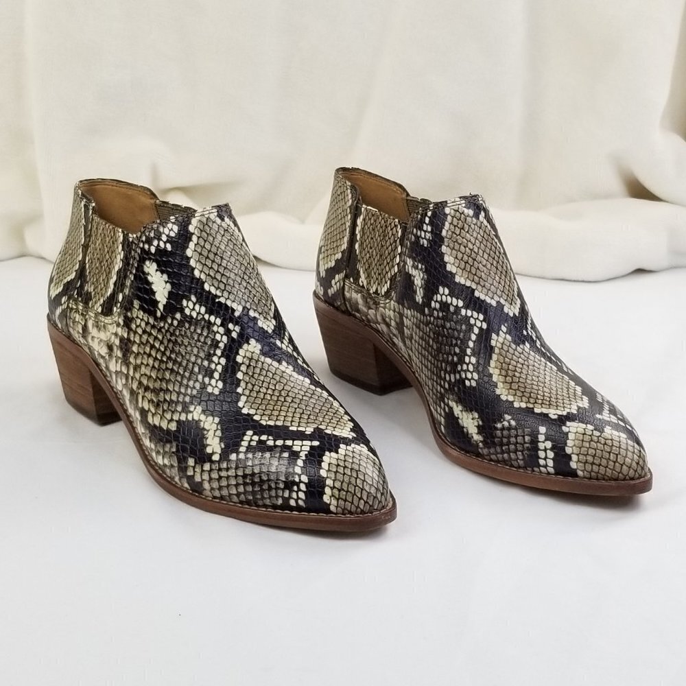 Madewell Low Chelsea Boots Snake Leather Print - Picture 6 of 12